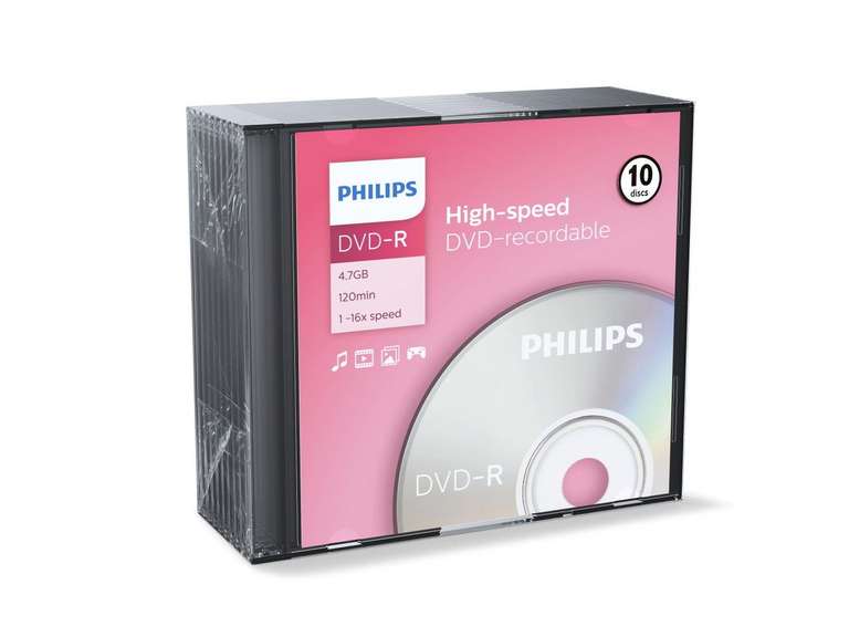 Płyty Philips DVD-R 10 szt. (slim jewel case)