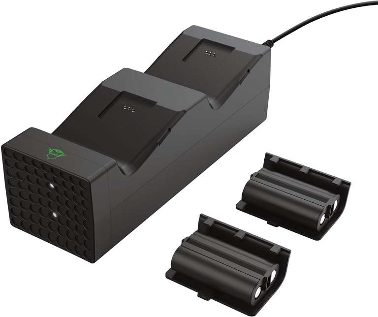 Trust Gaming GXT 250 Xbox Series X/S kontroler ładowarka, podwójna stacja ładująca, stacja ładująca kontrolera, czarna