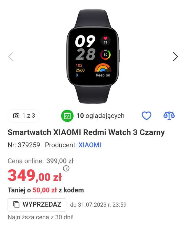 Smartwatch Xiaomi redmi watch 3