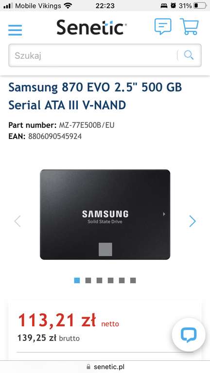 Dysk ssd Samsung evo 870 500gb