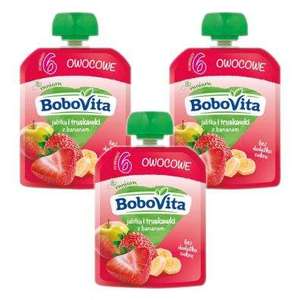 Promocja na produkty Bobovita - np. 3x mus jabłka i truskawki z bananem po 6 miesiącu 80 g za 7,50 zł, więcej w opisie @ Bee.pl