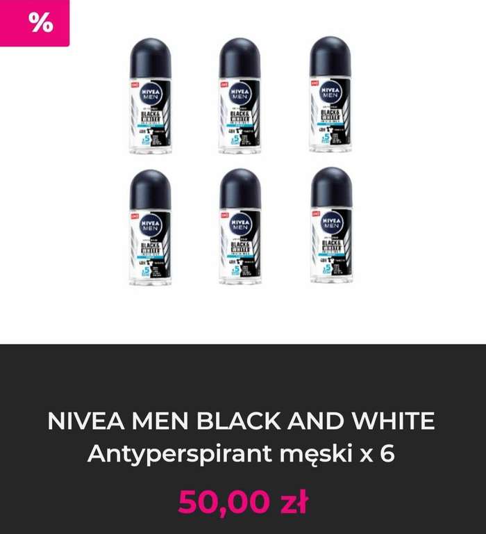 NIVEA MEN BLACK AND WHITE Antyperspirant męski x6