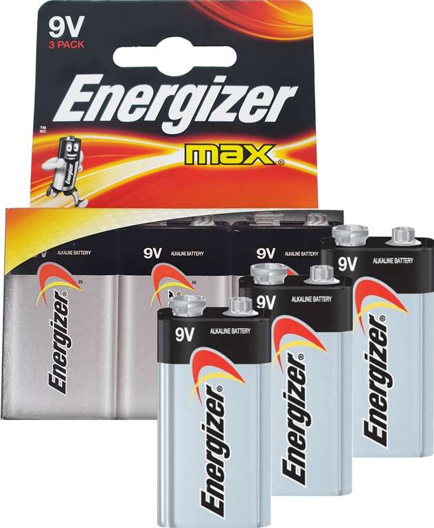 3x Bateria 9v Energizer MAX