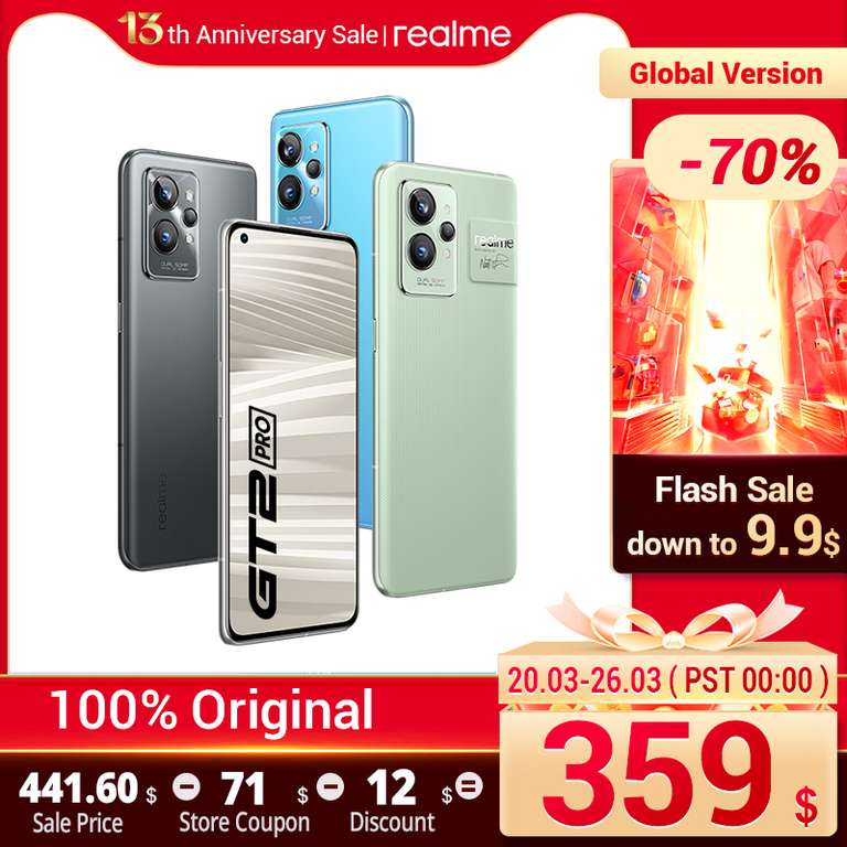 Smartfon REALME GT2 Pro, 8/128GB, wersja Global, 337,54 USD netto, wysyłka z Chin