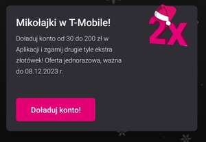 Podwojone doładowanie na Mikołajki w aplikacji Mój T-Mobile