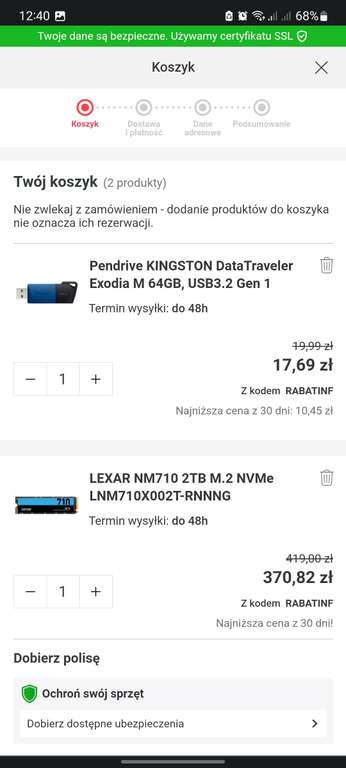 Dysk SSD LEXAR NM710 2TB + Pendrive KINGSTON DataTraveler Exodia M 64GB, USB3.2 Gen 1