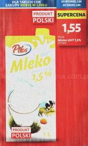 Mleko UHT Pilos 1,5% 1L @Lidl