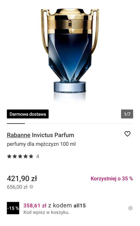 Perfumy Rabanne Invictus Parfum 100ml