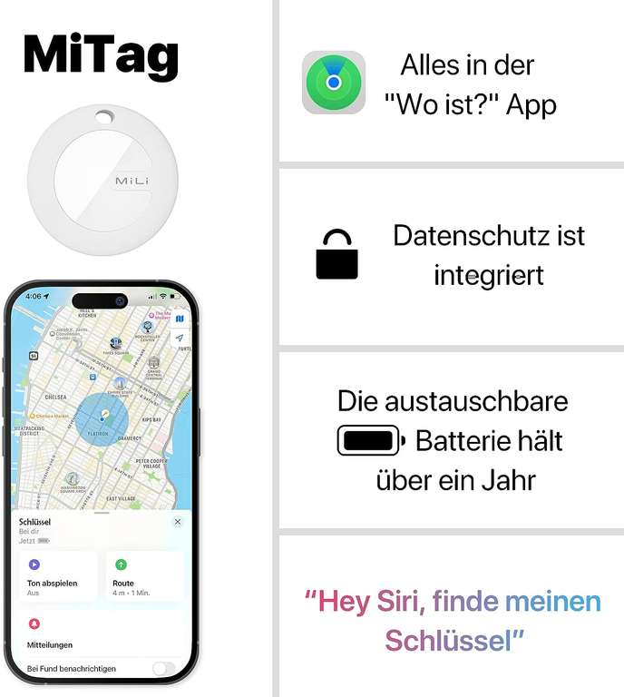 Lokalizator MiLi MiTag certyfikat Apple Find My alternatywa dla AirTag