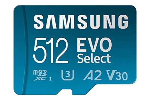 Karta pamięci SAMSUNG Evo Select microSDXC 512 512GB UHS-I U3 130MB/s + Adapter (niemiecki Amazon 47,54€ + 5,99 €)
