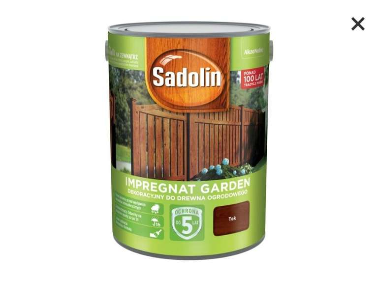 Impregnat Sadolin Garden Tek do drewna ogrodowego, dekoracyjny, 5 l