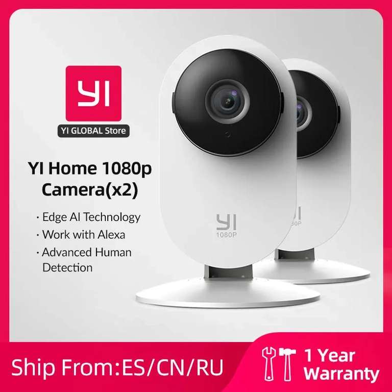 2x kamera domowa YI Home 1080p WiFi (42 zł za sztukę) | Wysyłka z CN | $21.29 @ Aliexpress