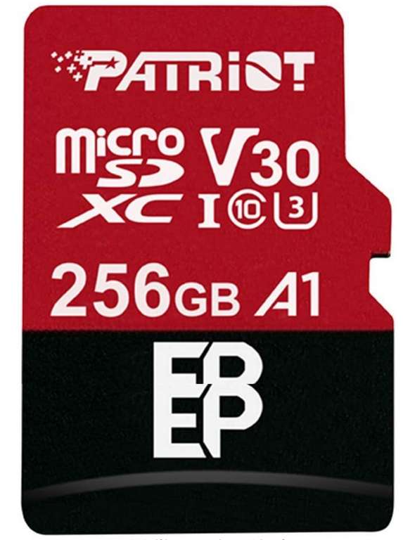 Karta pamięci Patriot 256 GB A1 V30 microSD - zapis/odczyt 80/100 MB/s - gwarancja producenta 5 lat - darmowa dostawa Amazon dla wszystkich