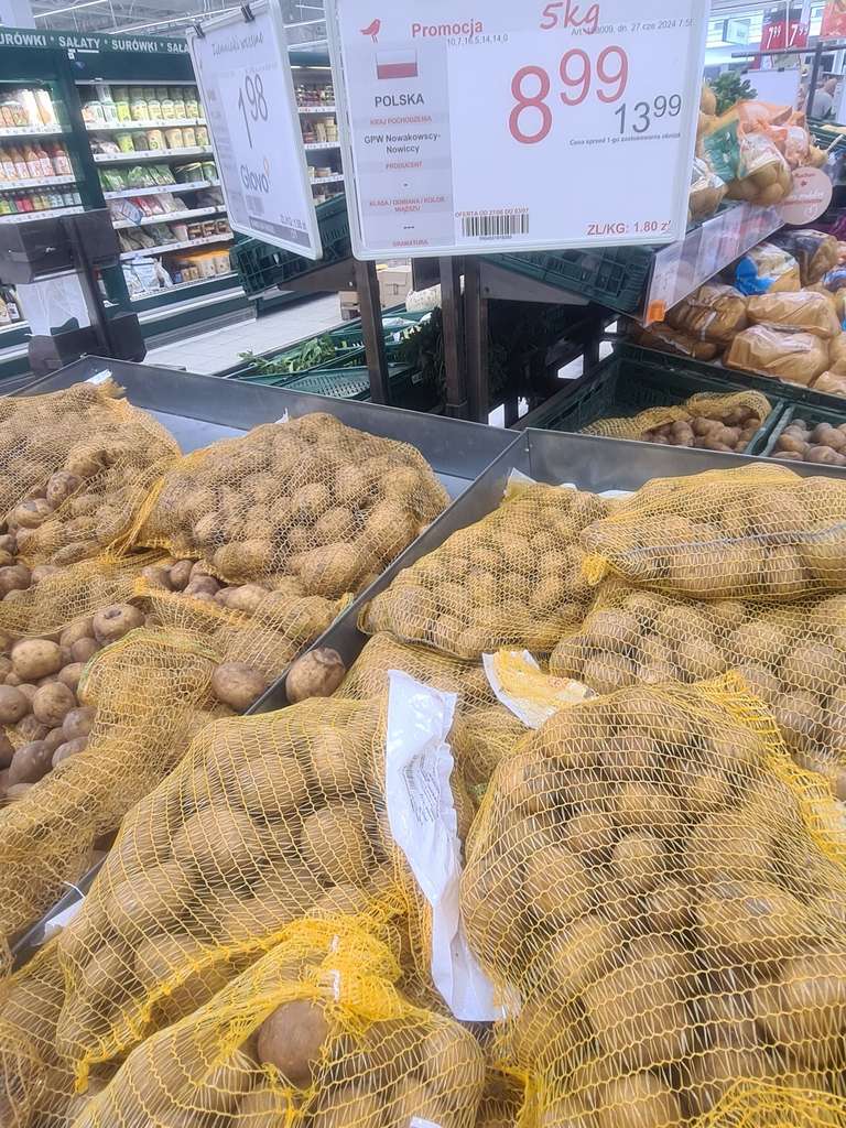 Ziemniaki Polskie, worek 5 kg, 1,80 zł/1 kg w Auchan