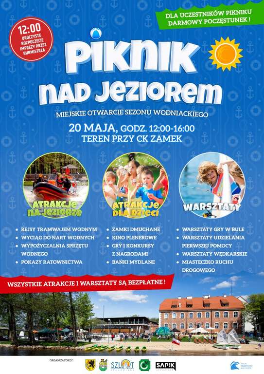 PIKNIK NAD JEZIOREM >>> otwarcie sezonu wodniackiego w Szczecinku, m.in. bezpłatne rejsy tramwajem wodnym, wypożyczanie sprzętu wodnego