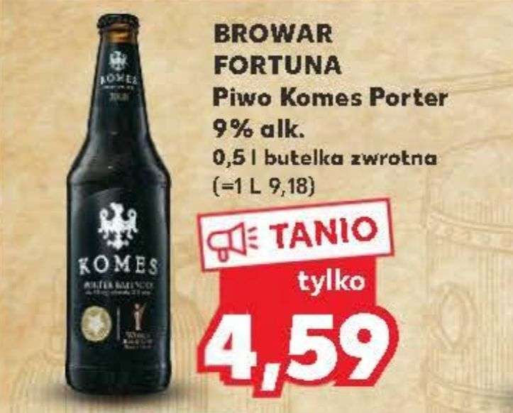 Piwo Komes Porter Bałtycki 9% 0,5 l butelka zwrotna |Kaufland |