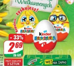 DINO: Jajko Kinder niespodzianka przy zakupie 3 sztuk
