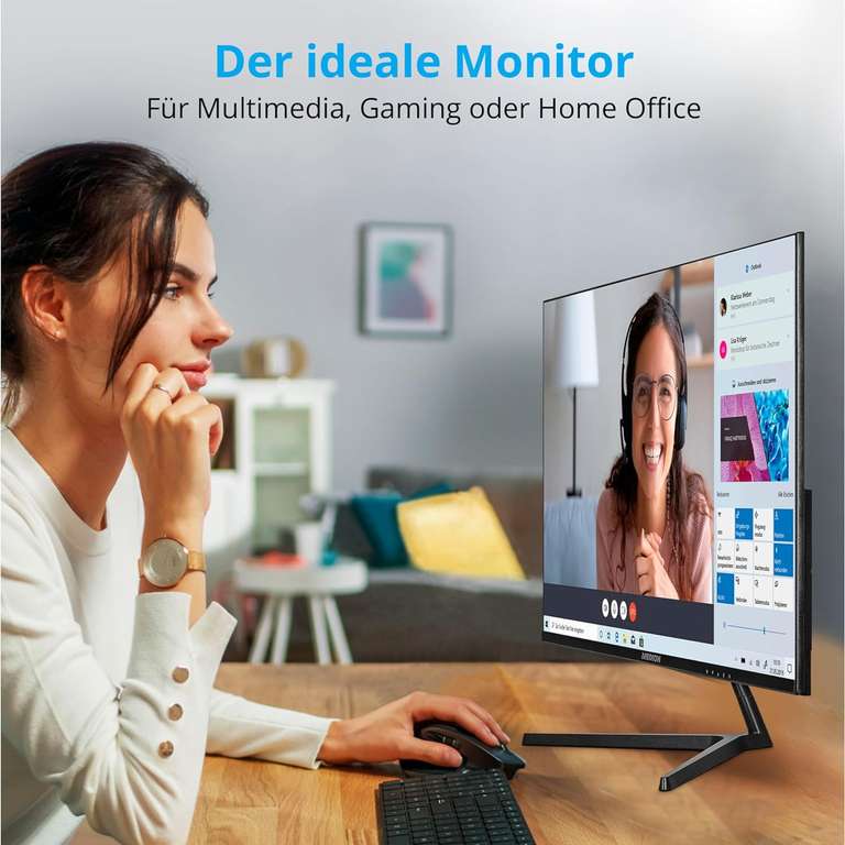 Monitor MEDION P52218 (MD 20150) 54,6 cm (22 cali) Full HD (FHD, 16:9, HDMI, VGA, Anti-ScinlecAnti-Glare, Anti-Light Blue Czarny