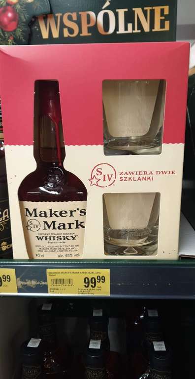Whisky Maker's mark 0.7 + dwie szklanki @ Stokrotka (Kielce)