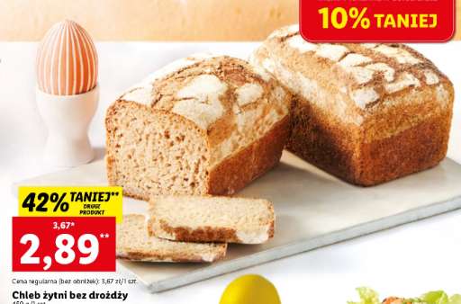 Żytni chleb za 2 złote 89 groszy bez drożdży na zakwasie Lidl