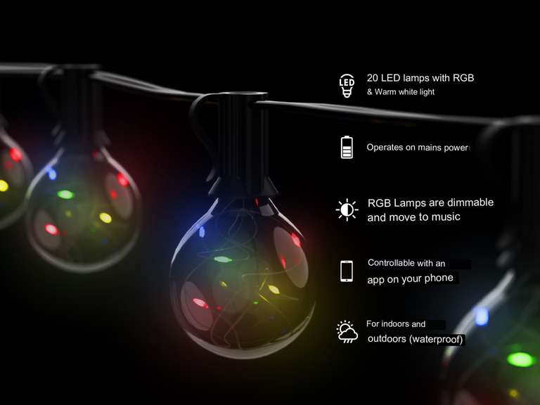 Łańcuch świetlny LED FlinQ Smart | 20 LED