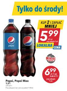 Pepsi/Pepsi Max 1,5 l 5,99 za sztukę przy zakupie dwóch Lewiatan