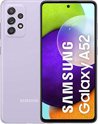 Smartfon Samsung Galaxy A52,wyświetlacz Infinity-O FHD +,6 GB RAM i 128 GB pamięci, 90 Hz,bateria 4500 mAh,Snapdragon 720G, fioletowy(opis)