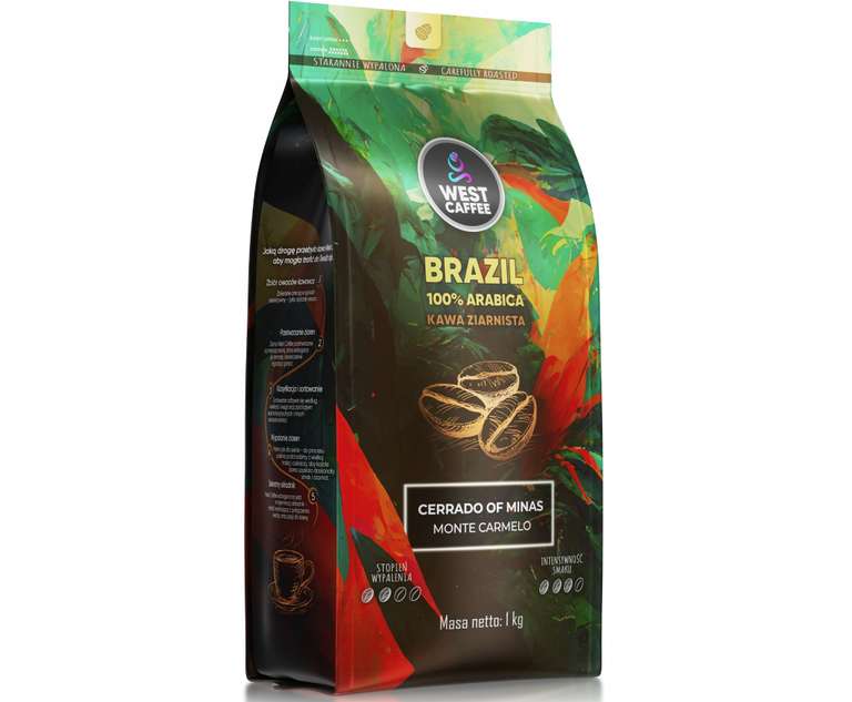 Kawa ziarnista West Caffee Brazil Monte Carmelo 1kg 1000 g