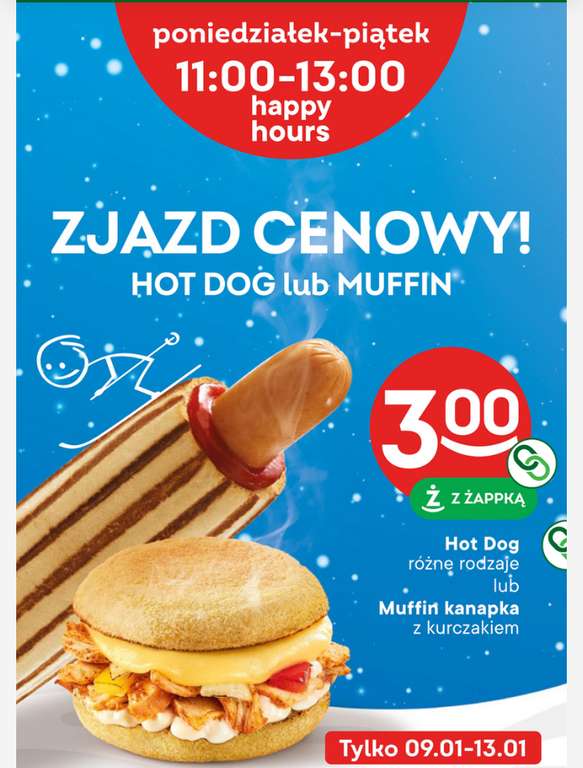 Hot-dog lub Muffin 3zł Żabka
