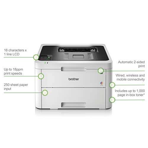 Kolorowa drukarka laserowa Brother HL-L3230CDW (WiFi, dupleks) €261,39