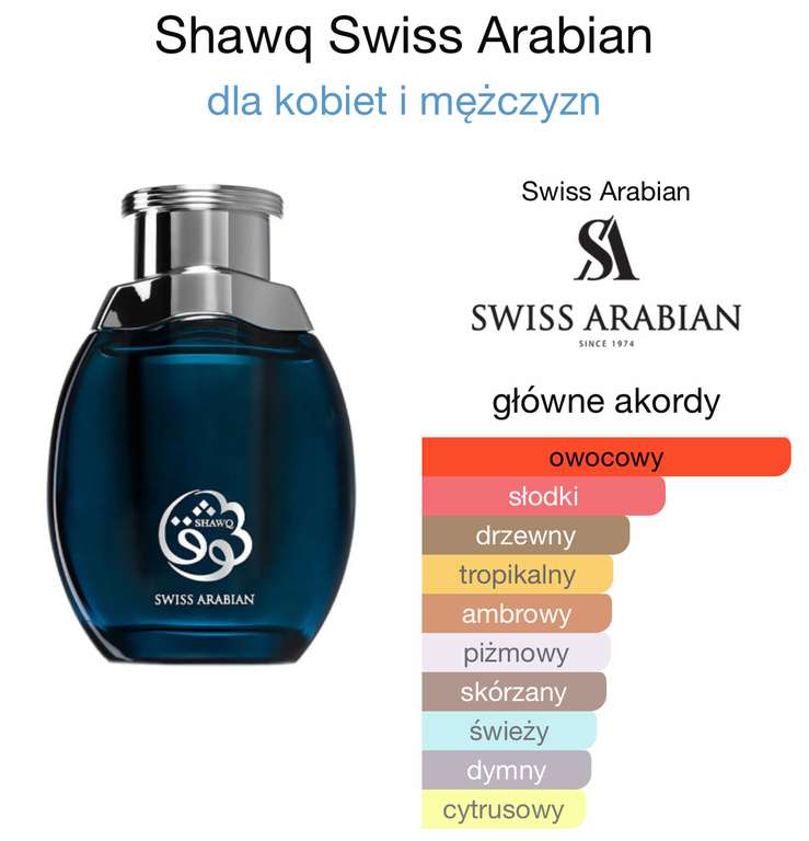 Woda perfunowana Swiss Arabian Shawq 100ml