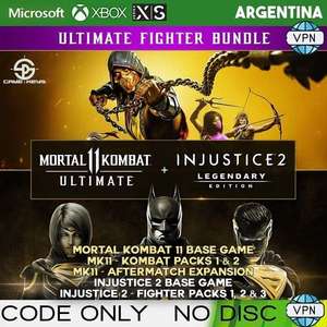 Gra Mortal Kombat 11 Ultimate + Injustice 2 Leg. Edition Bundle AR XBOX One CD Key - wymagany VPN