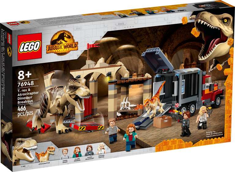 LEGO 76948 Jurassic World - Ucieczka tyranozaura i atrociraptora