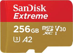 SanDisk Karta microSDXC 256 GB + adapter SD + RescuePRO Deluxe, do 190 MB/s, z wydajnością aplikacji A2, UHS-I, klasa 10, U3, V30 @AMAZON.PL