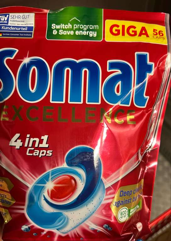 Somat Excellence 56 sztuk tabletki kapsułki do zmywarki przy zakupie 2 opakowań z kuponem w aplikacji @ carrefour lokalnie