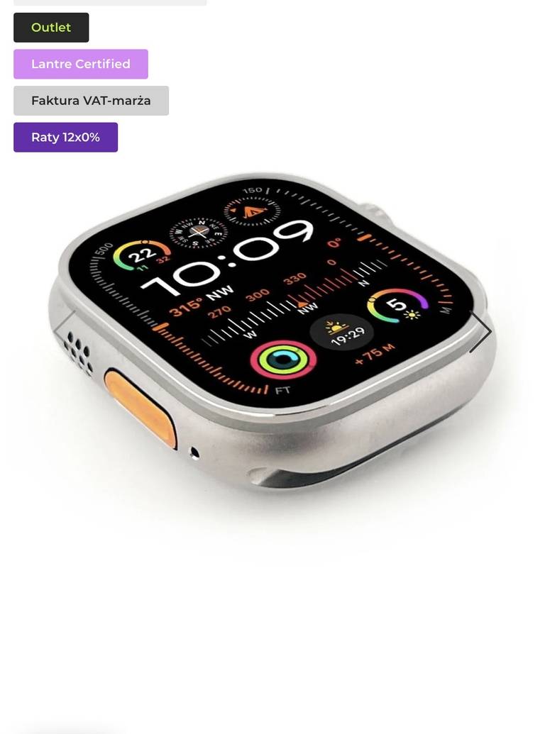 Apple Watch Ultra 2 GPS + Cellular Koperta 49mm z Tytanu w kolorze Naturalnym - bez paska
