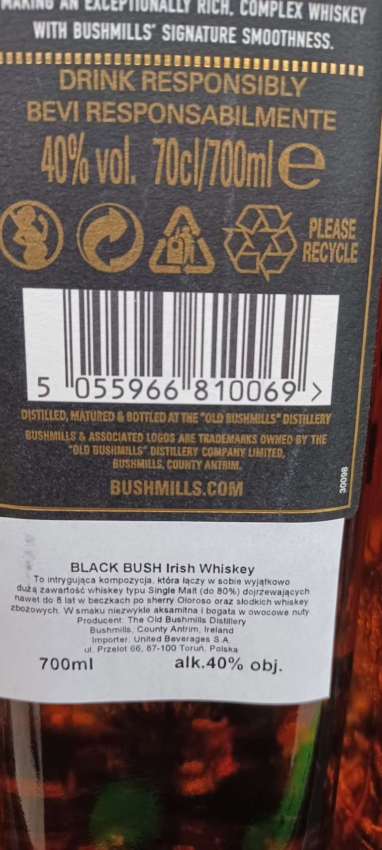 Whisky Bushmills Black Bush 0,7L