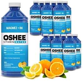 12 DUŻYCH butelek OSHEE po 1100ml Vitamin Water magnez + B6 cytryna - pomarańcza - @ darmowa dostawa