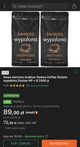 Świeżo palona Kawa ziarnista 100% Arabica 2x1kg Yankee Caffee