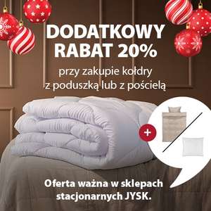 Dodatkowy Rabat 20% przy zakupie kołdry z poduszką lub pościelą
