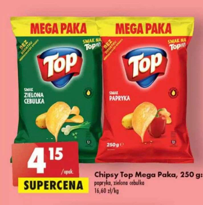 Chipsy Top Chips Mega Paka 250g @Biedronka