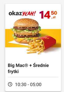 Kupon McDonald BigMac + średnie frytki