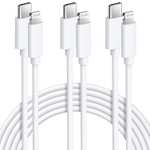 Zestaw 3 kabli do szybkiego ładowania iPhone certyfikat MFI długość 2 m USB c lightning - amazon