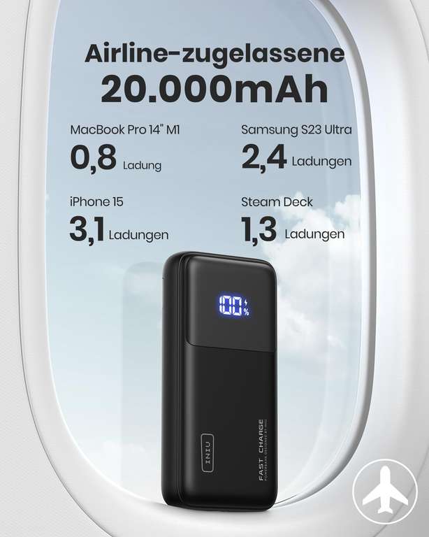 INIU Powerbank 65W 20000mAh (22,35€)