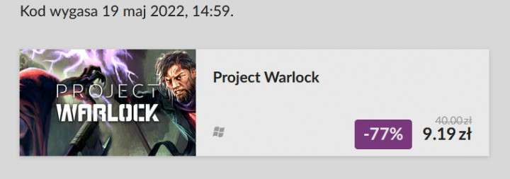 Project Warlock na PC za 9,19 zł w GOG.com - rabat dla subskrybentów newslettera