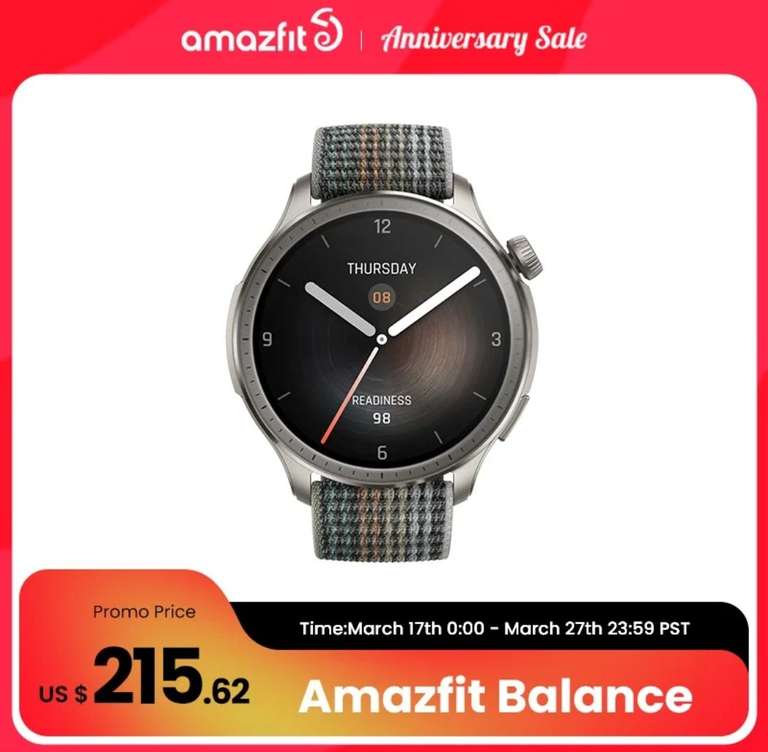 Smartwatch Amazfit Balance - $162.05