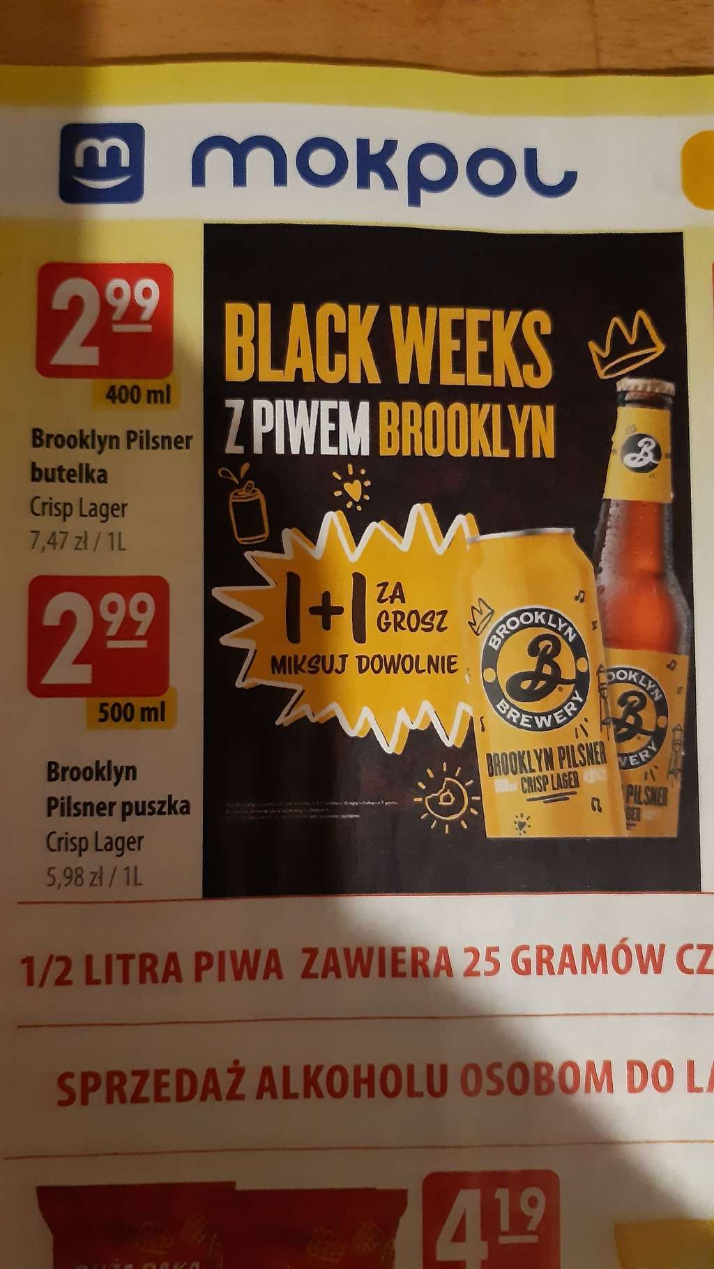 Piwo Brooklyn Pilsner Crisp Lager 1+1 Mokpol Pepper.pl