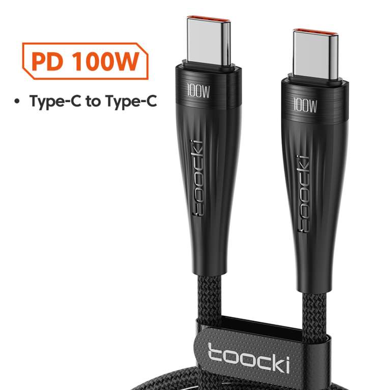 Toocki kabel USB C na USB C 100W 3 metry