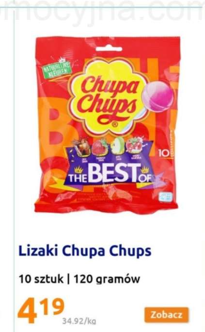 Lizaki Chupa chups 10 szt. 120 g (0,42 zł /szt.) @Action