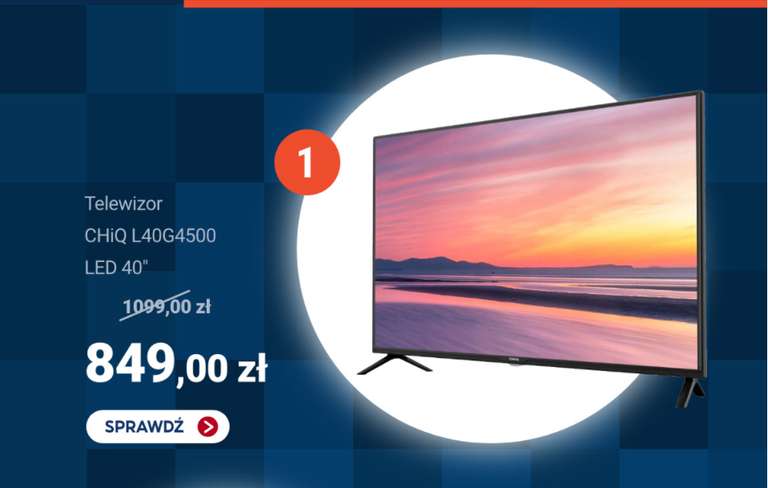 Telewizor CHiQ L40G4500 LED 40'' + dekodery DVB-T2 np. BLOW HDMI H.265 MUX8 FullHD za 57,99 zł @ Shopee